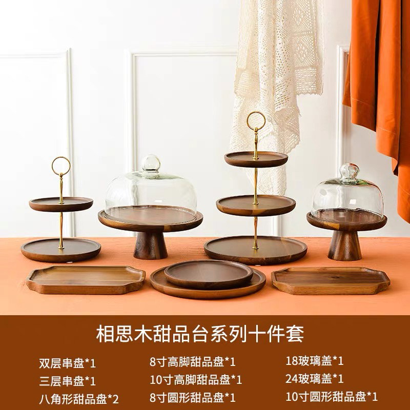 Wooden Dessert Tray (Solid Acacia Wooden)_0