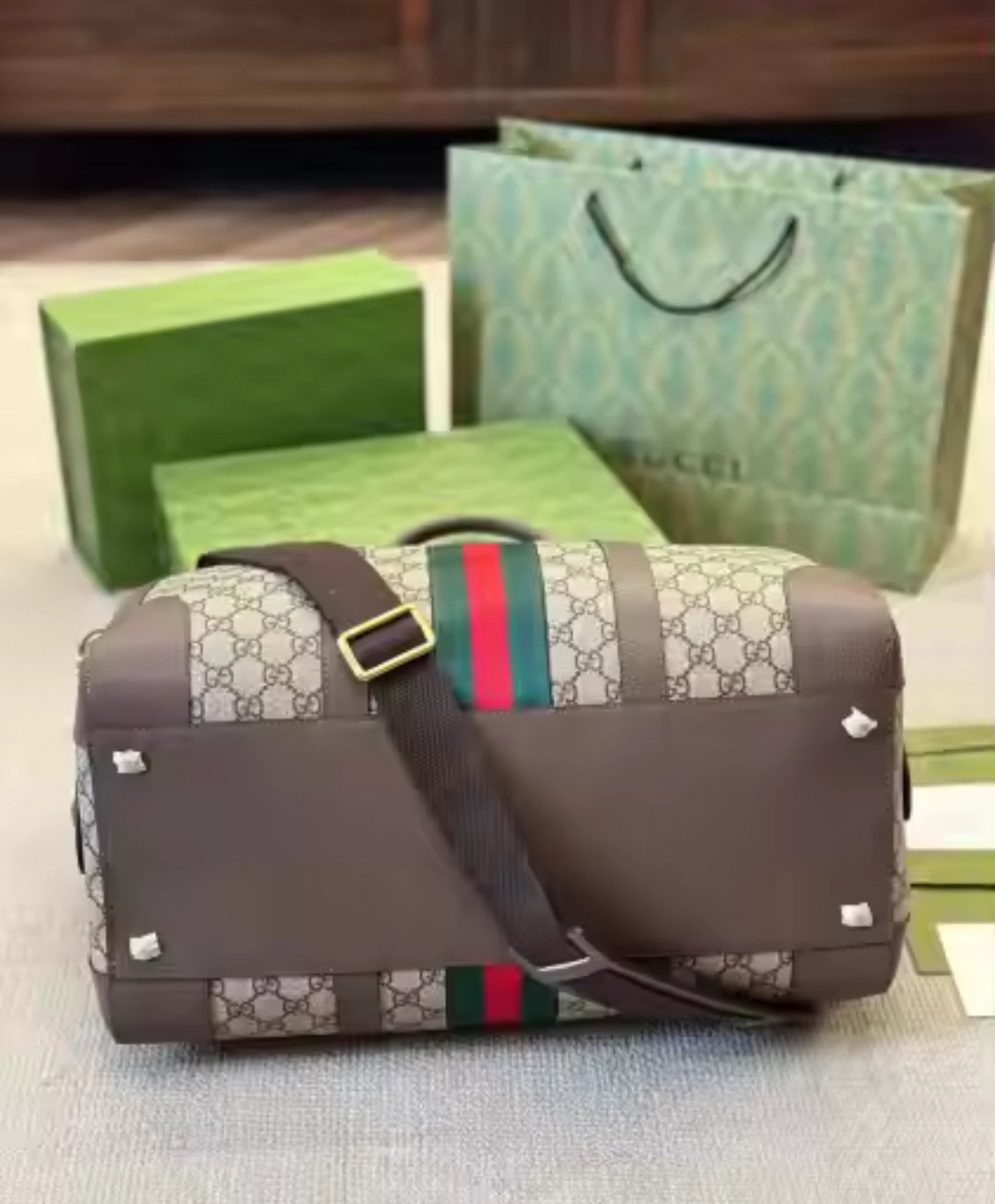 GUCCI GENUINE LEATHER TRAVEL BAG_5