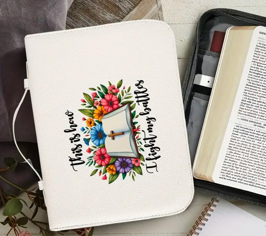 PU Leather How I fight my battles Bible case