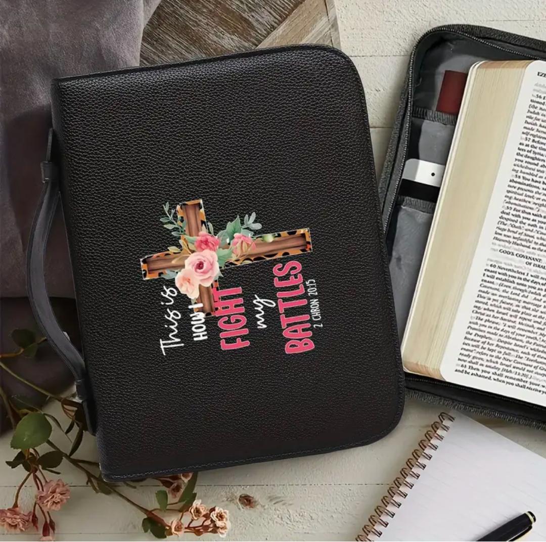 PU Leather How I fight my battles Bible case_1