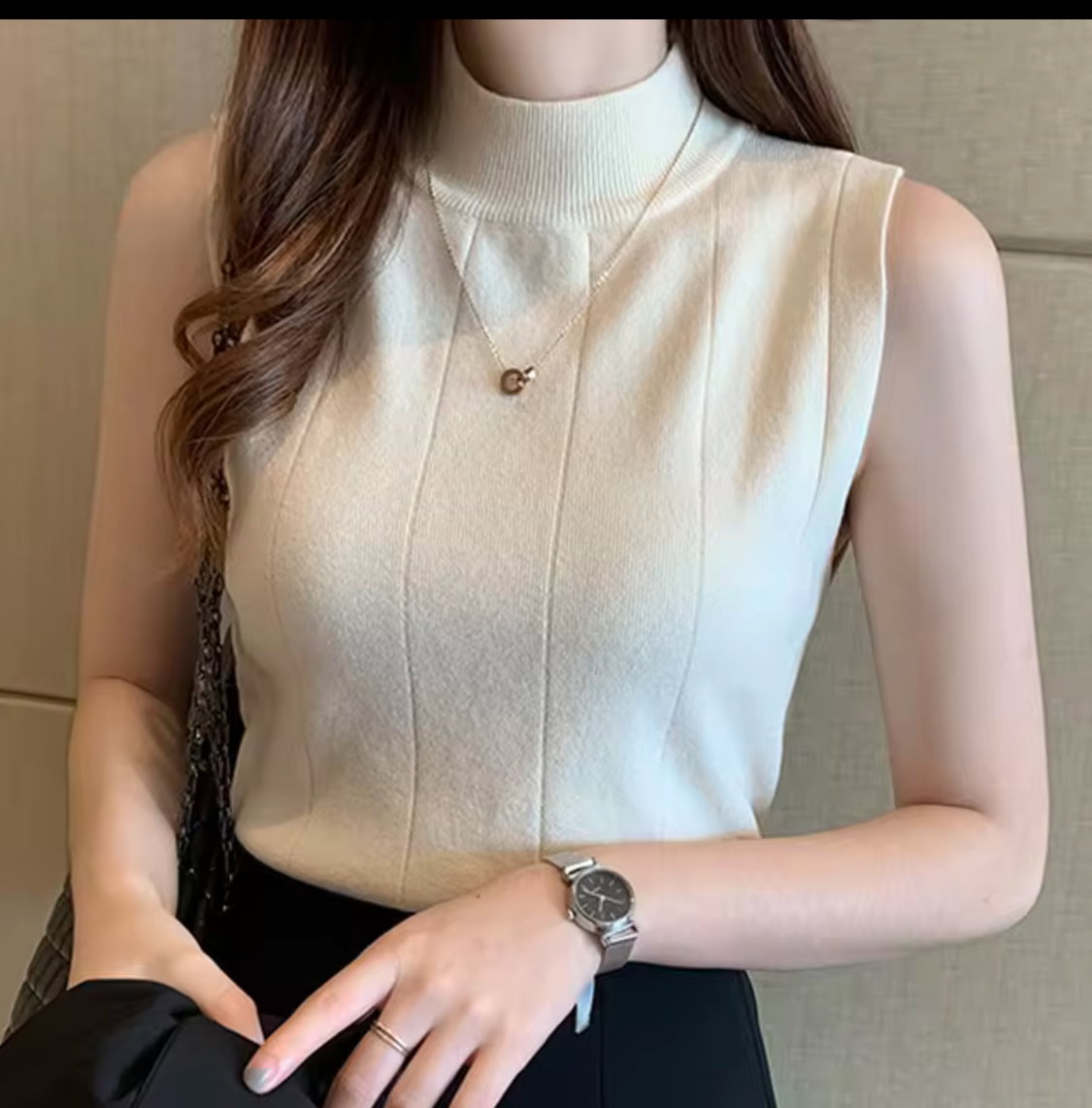 SLEEVELESS KNITTED TOP _3