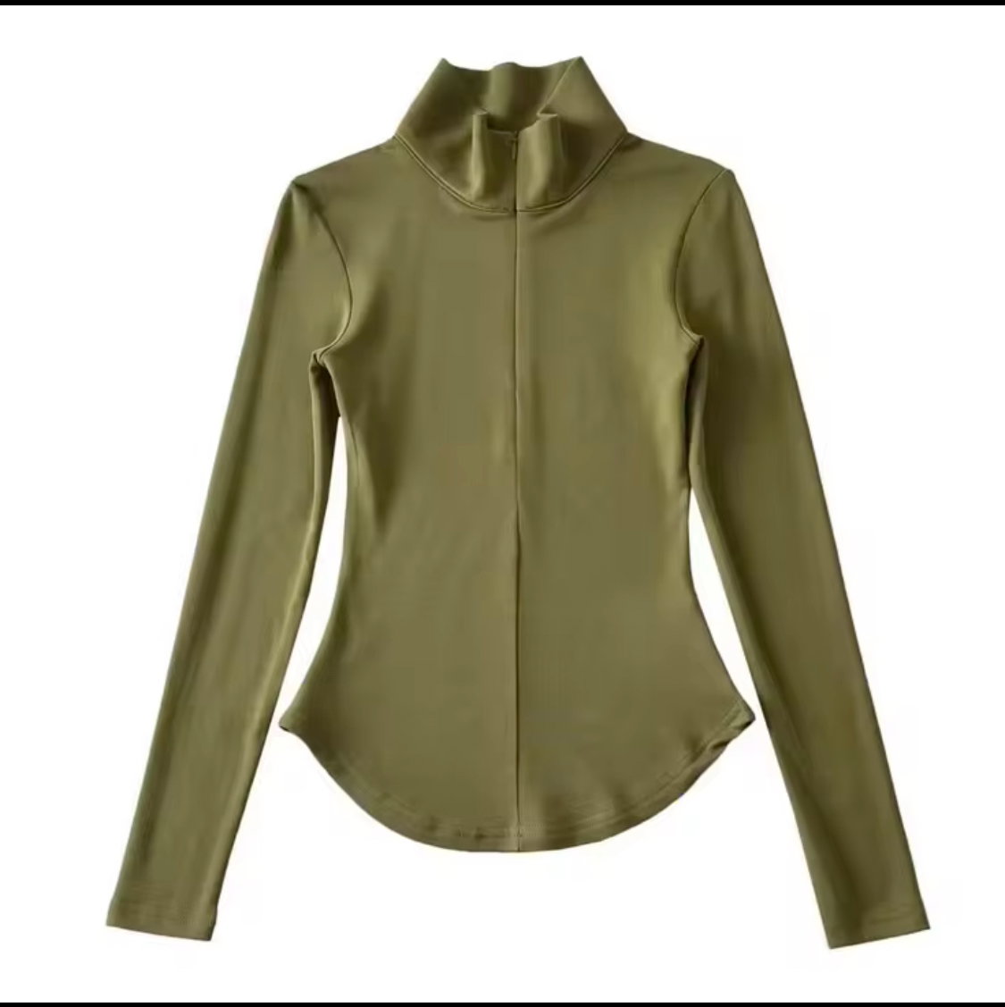 ZIPPERFRONT LADIES TURTLE NECK TSHIRT_2
