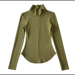 ZIPPERFRONT LADIES TURTLE NECK TSHIRT
