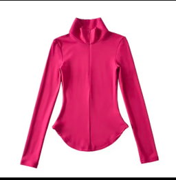 ZIPPERFRONT LADIES TURTLE NECK TSHIRT