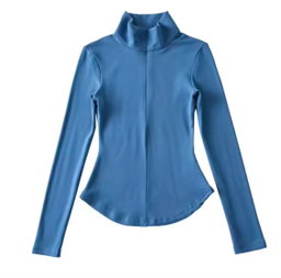 ZIPPERFRONT LADIES TURTLE NECK TSHIRT