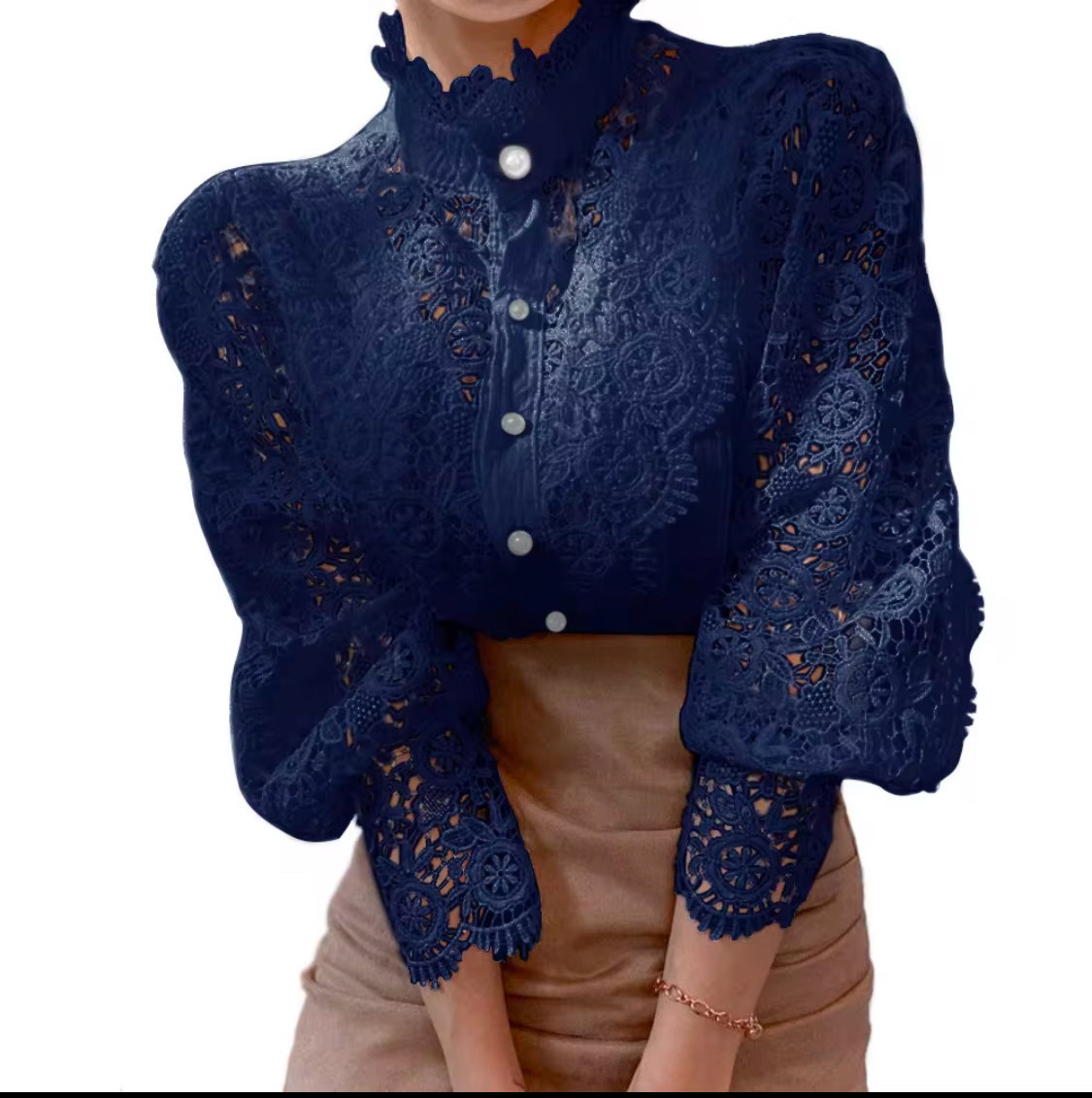ELEGANT FLORAL LACE FLUFFY TOP_0