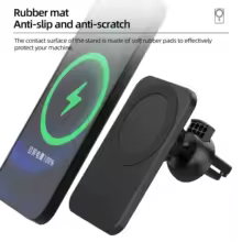 Chargeur de voiture sans fil, support de téléphone magnétique, support de chargeur de voiture, support de banque d'alimentation rotatif pour téléphone portable, résistant à 360, 15W