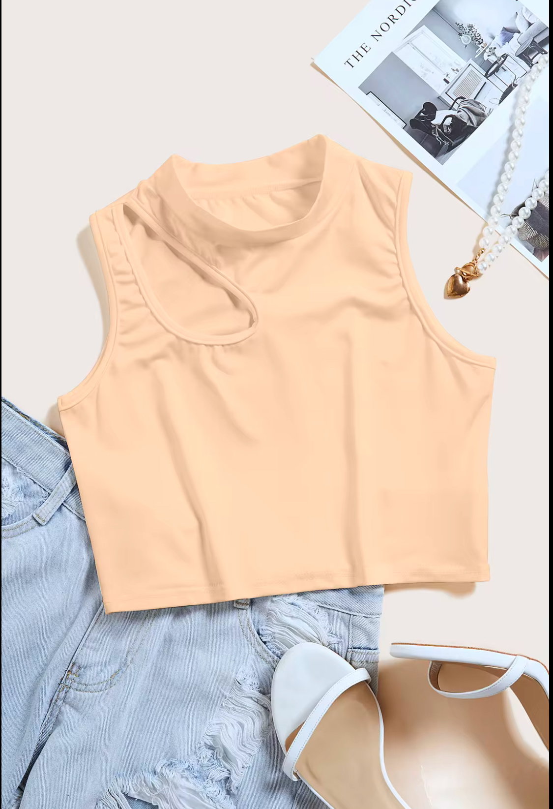 TURTLENECK HOLLOW CUT KNITTED TANK TOP_3