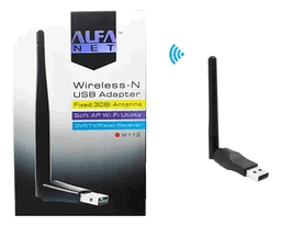 Placa de rede sem fio Mini USB 2.0 Adaptador WiFi Antena PC 3DBI