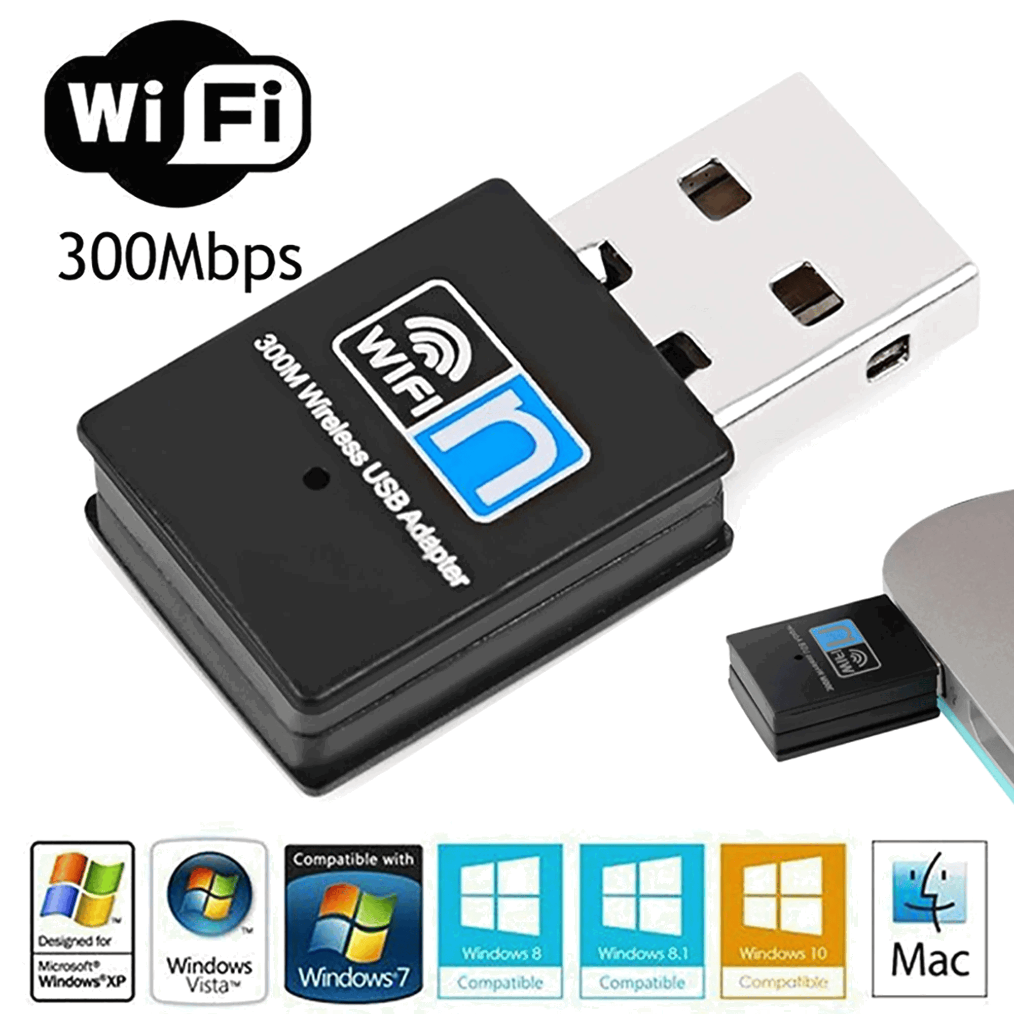 Adaptador De Rede Wifi Usb Plug In Play Wireless 300mbps_0