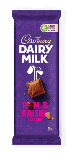 Cadbury Rum & Raisin Chocolate 80g