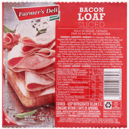 Farmer's Deli Bacon Loaf Sliced 180g