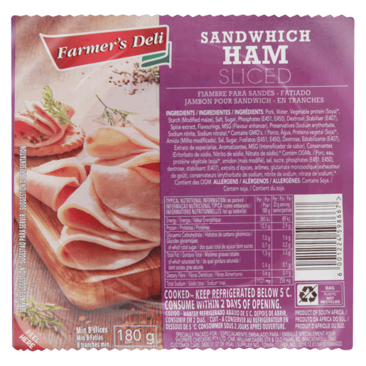 Farmer's Deli Sandwhich Ham180g