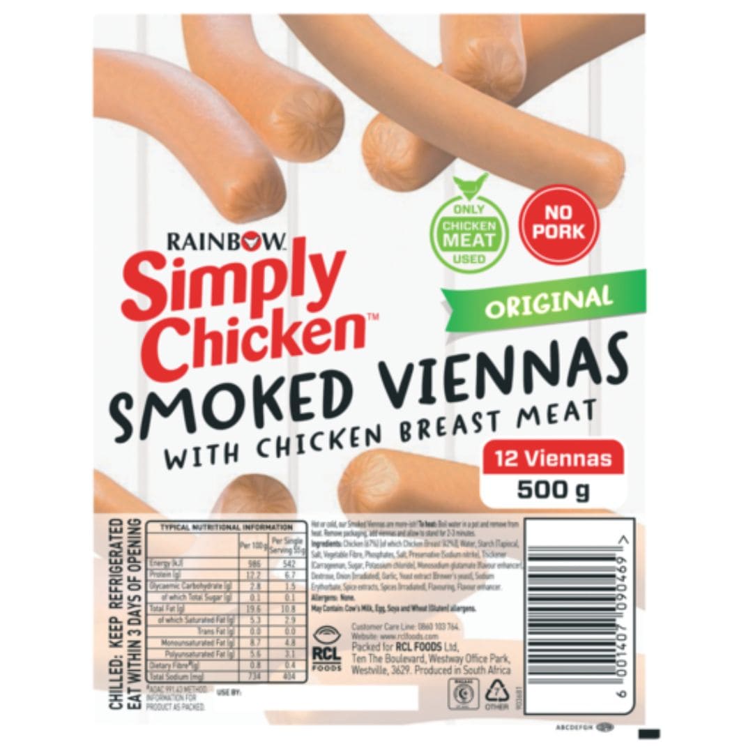 Rainbow Simply Chicken Smoked Viennas Assorted_1