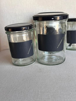 Lot de 2 pots en verre avec couvercle