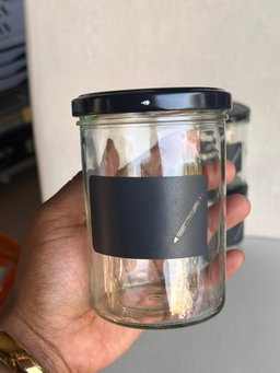 Lot de 2 pots en verre avec couvercle