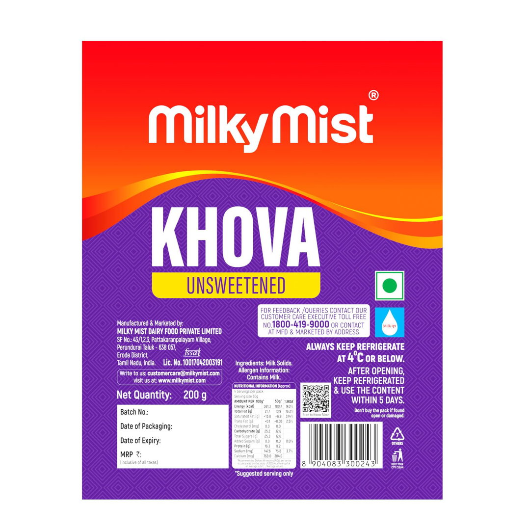 Milkymist Khova (Unsweetened) 200g