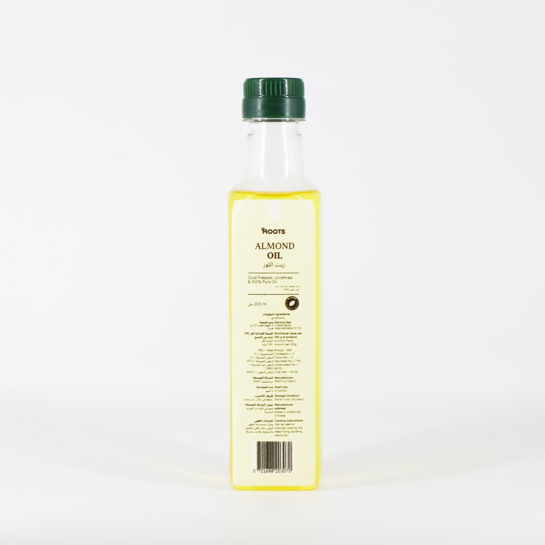 Roots Almond Oil Cold Pressed Unrefined 200ml