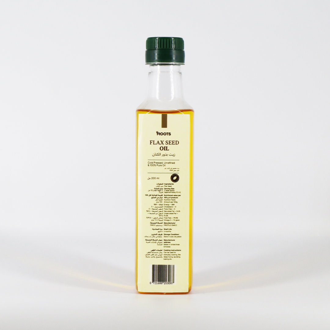 Roots Flax Seed Oil Cold Pressed Unrefined 200ml