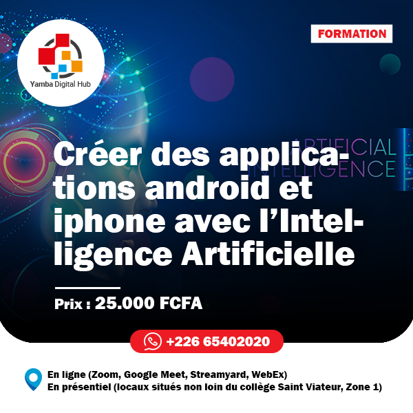Formation: Créer des applications Android et iPhone avec l'Intelligence Artificielle