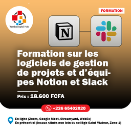 Formation sur les logiciels de gestion de projets et d'équipes Notion et Slack