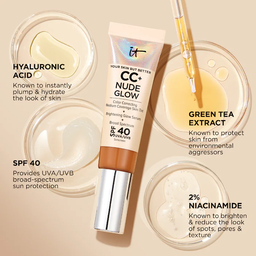 IT Cosmetics CC+ Nude Glow Lightweight Foundation + Glow Serum SPF40