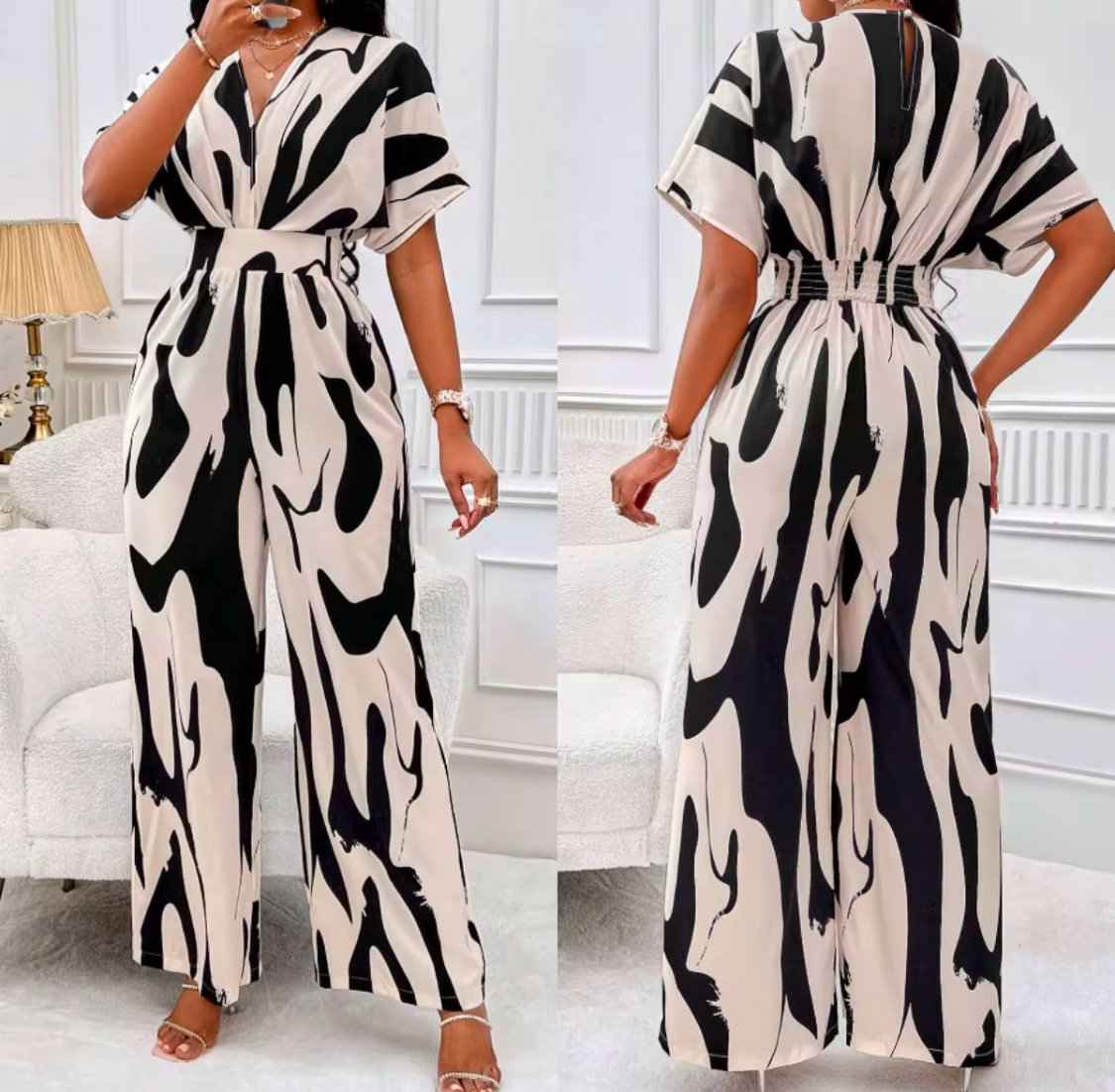 HIGH WAIST JUMPSUIT SHORT SLEEVE_0