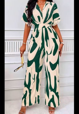 HIGH WAIST JUMPSUIT SHORT SLEEVE