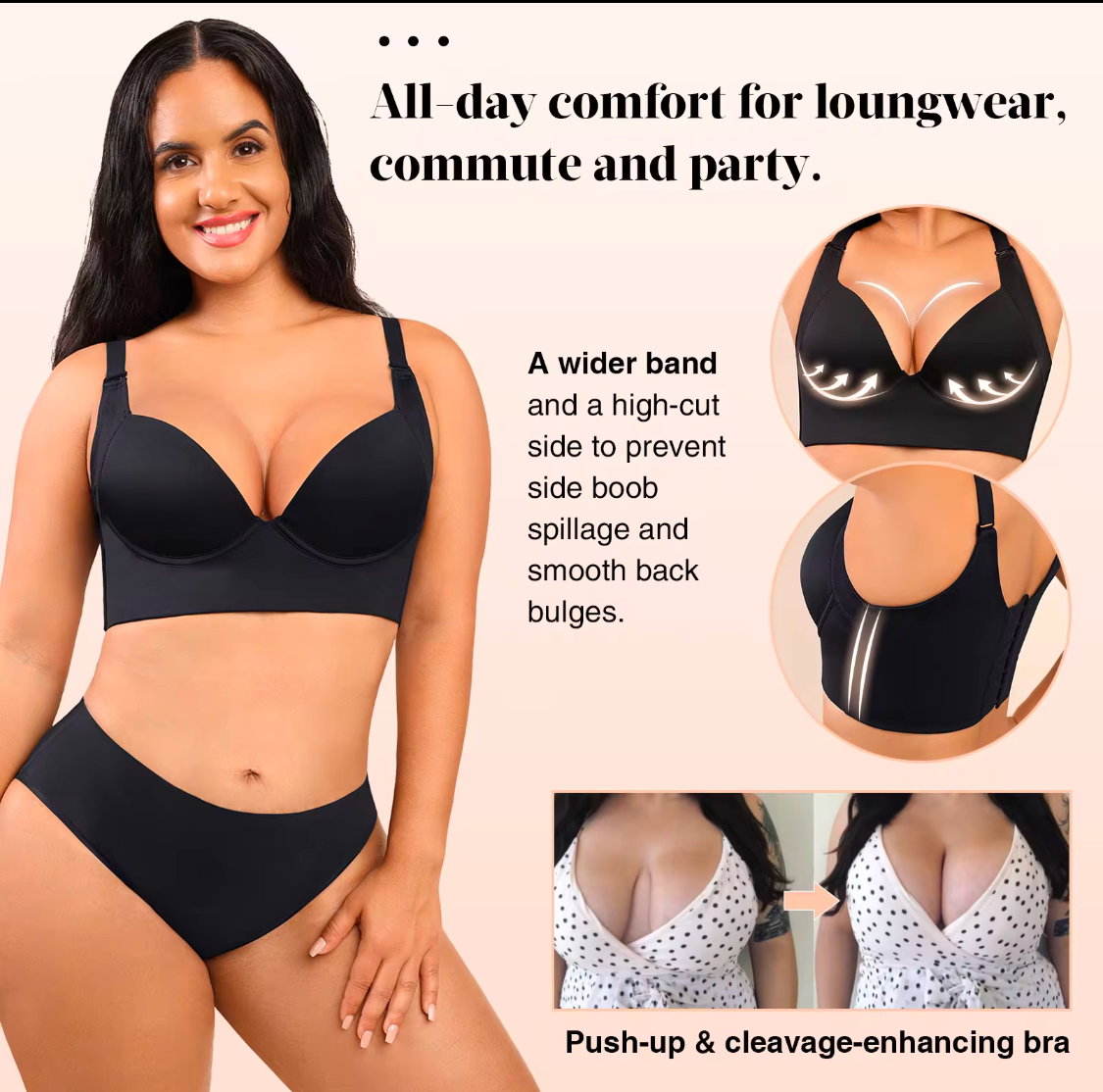BRA PUSH UP DEEP CUT HIDE BACK FAT _3