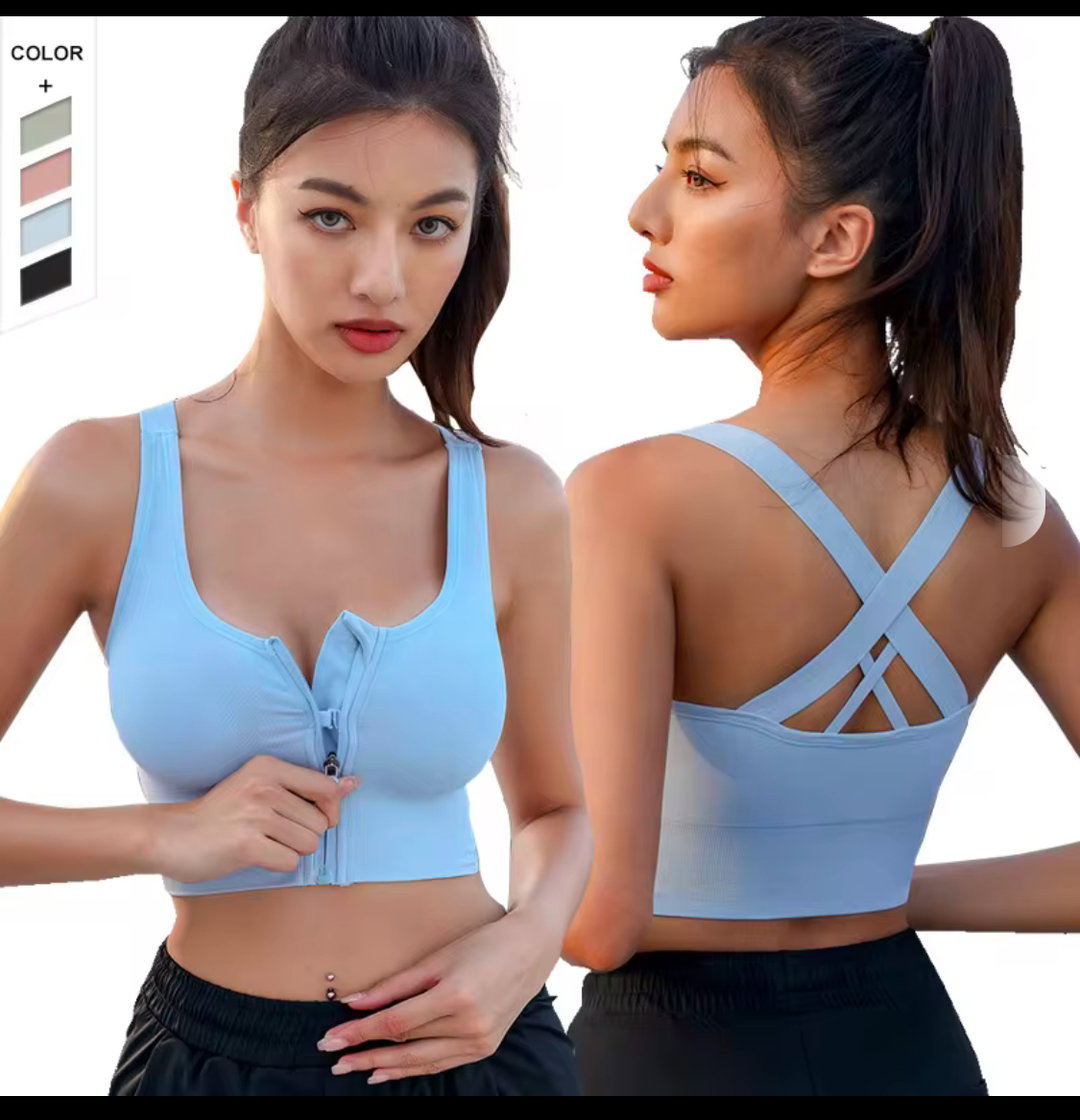 PADDED SPORTS BRA CROSS BACK 