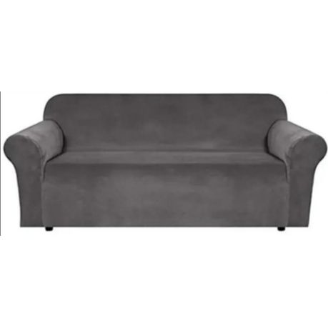 Velvet Sofa Cover: Grey_0