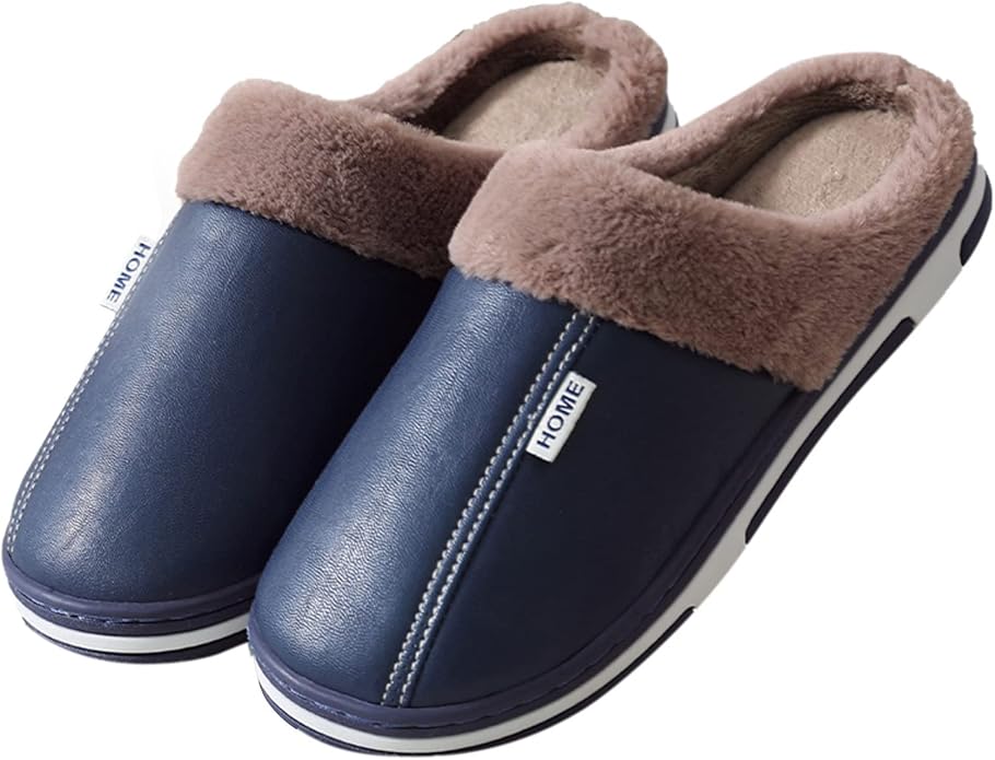 Pantoufles pour homme - Antidérapantes - En peluche - Pratiques - Pour l'hiver et l'automne - Anti-transpiration - Semelle confortable - Légères - En feutre doux