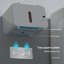 Distributeur électrique d'essuie-Mains Mural sans Contact, Distributeur de mouchoirs pour Serviettes en Rouleau, Porte-Serviettes en Papier Toilette pour Salle de Bain (Gris)