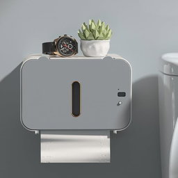 Distributeur électrique d'essuie-Mains Mural sans Contact, Distributeur de mouchoirs pour Serviettes en Rouleau, Porte-Serviettes en Papier Toilette pour Salle de Bain (Gris)