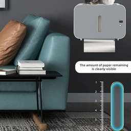 Distributeur électrique d'essuie-Mains Mural sans Contact, Distributeur de mouchoirs pour Serviettes en Rouleau, Porte-Serviettes en Papier Toilette pour Salle de Bain (Gris)