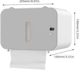 Distributeur électrique d'essuie-Mains Mural sans Contact, Distributeur de mouchoirs pour Serviettes en Rouleau, Porte-Serviettes en Papier Toilette pour Salle de Bain (Gris)