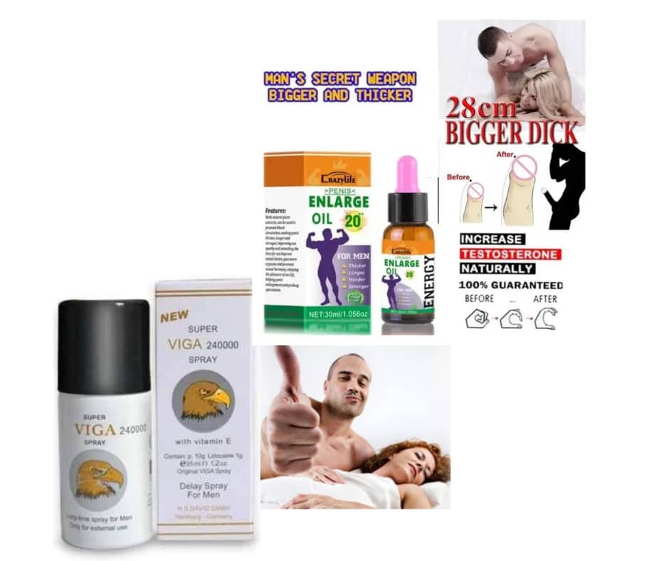 Huile d'agrandissement penis+ spray retardateur