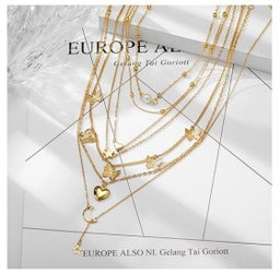 Bijoux pour Femme Lune étoile collier. Ensemble 6 pcs
