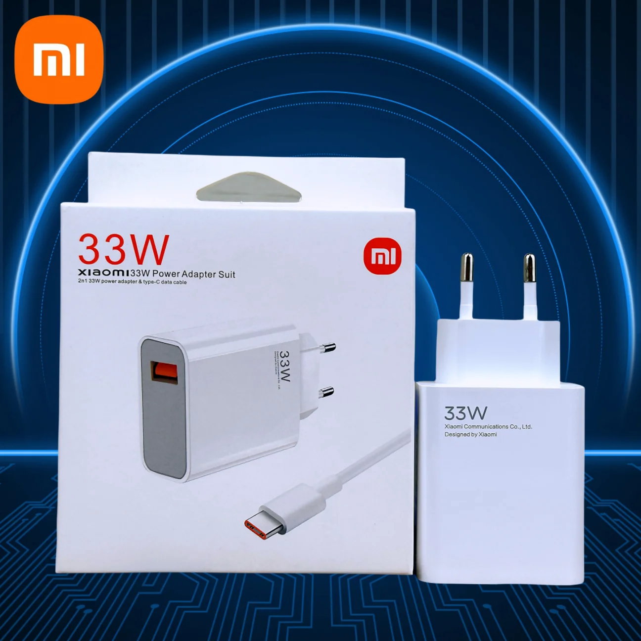Carregador Xiaomi 33W Mi Turbo Charger USB-C Original Completo_1