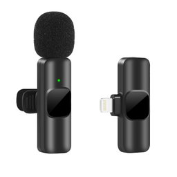 Microfone Lapela K9 2 Em 1 Sem Fio Para  iPhone / Android