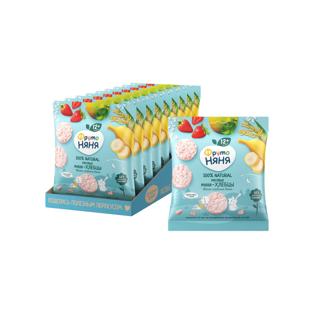 Rice crisps FrutoNanny apple & strawberry & banana
