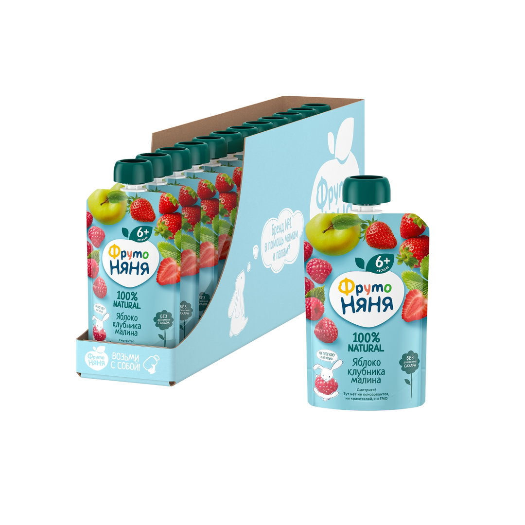 PUREE with Apple,Strawberry and Raspberry