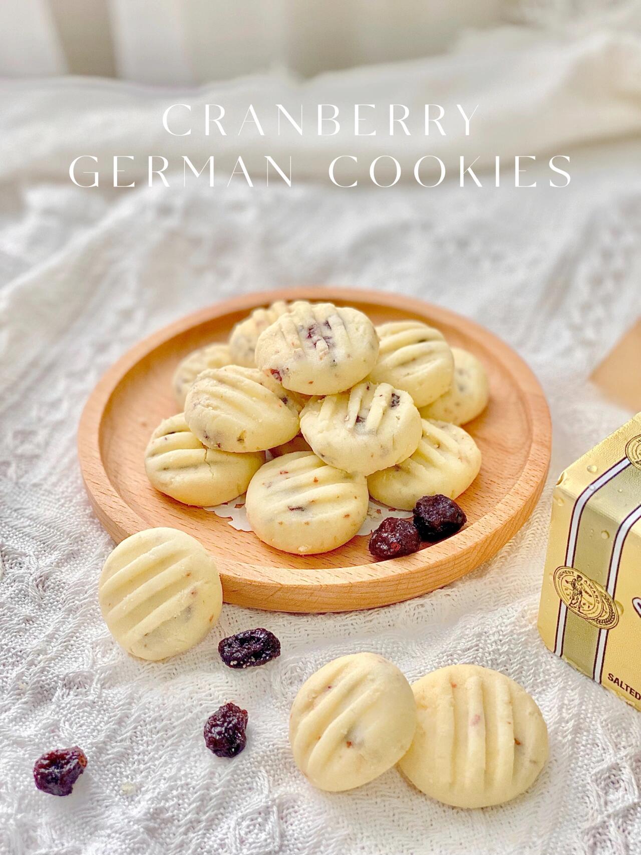 蔓越莓德国酥饼🍒 Cranberry German Cookies_0