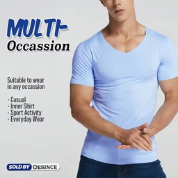 Mens Ice Silk T-shirt Man Short Sleev