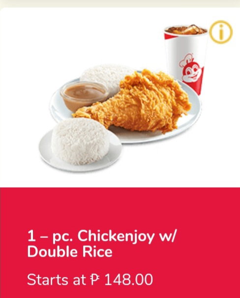 1-pc. Chickenjoy w/ double rice & Drinks_0