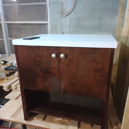 Stained Bathroom Vanity 