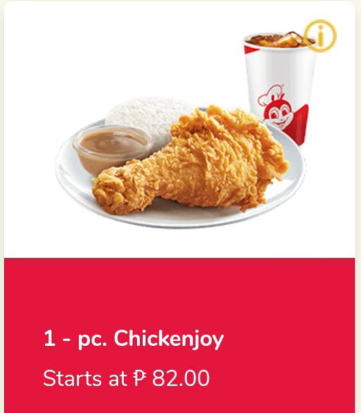 1-pc. Chickenjoy w/ drinks