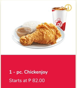 1-pc. Chickenjoy w/ drinks