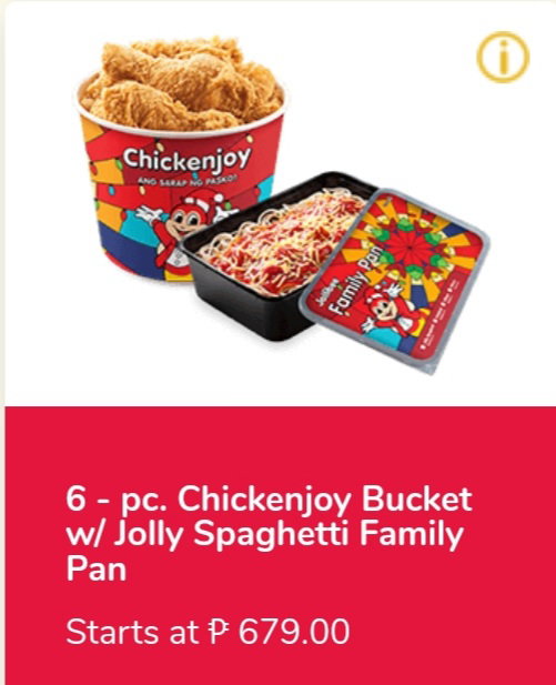 6-pcs. Chickenjoy Bucket w/ Jolly Spaghetti Pan_0