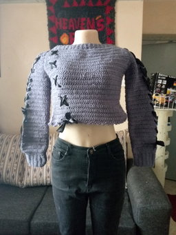 Crochet grey top